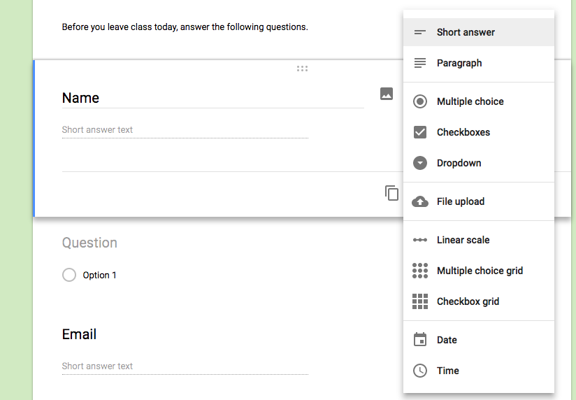 Google Forms Screenshot