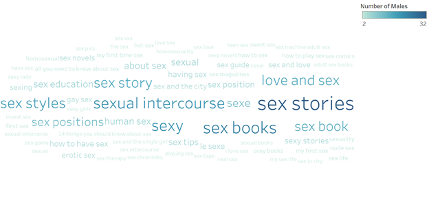 Male Queries of Sex Wordcloud